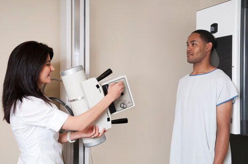 Chest x-ray procedure. 